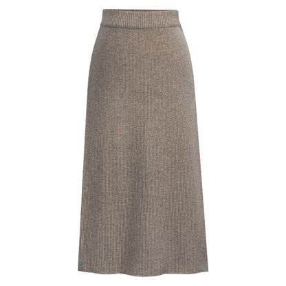 Skirt women's slimming mid-length plus size woolen skirt split hip skirt one-step skirt high waist long skirt 75cm