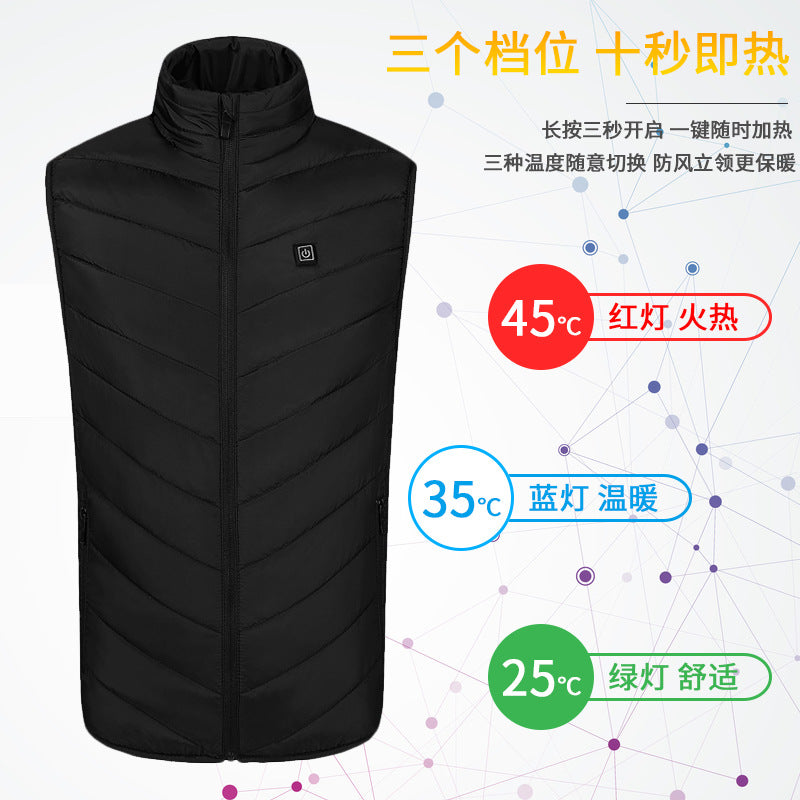 Hot in Stock, Multi-Zone Heating Vest, Men's Winter Heated Cotton Coat, Intelligent Constant Temperature Safety Electric Heating Suit Vest Wholesale