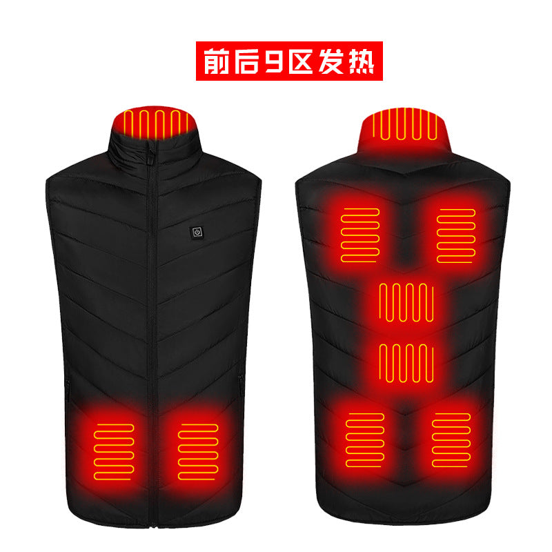 Hot in Stock, Multi-Zone Heating Vest, Men's Winter Heated Cotton Coat, Intelligent Constant Temperature Safety Electric Heating Suit Vest Wholesale