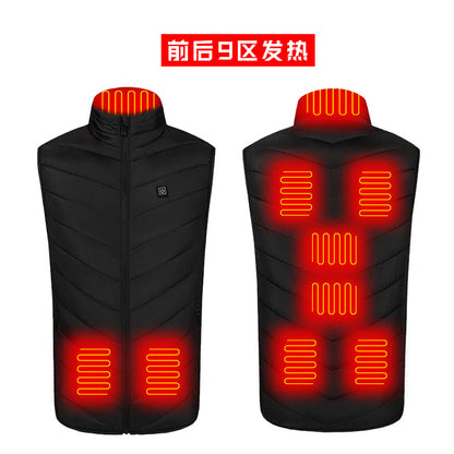 Hot in Stock, Multi-Zone Heating Vest, Men's Winter Heated Cotton Coat, Intelligent Constant Temperature Safety Electric Heating Suit Vest Wholesale