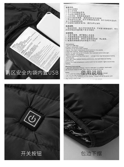Hot in Stock, Multi-Zone Heating Vest, Men's Winter Heated Cotton Coat, Intelligent Constant Temperature Safety Electric Heating Suit Vest Wholesale