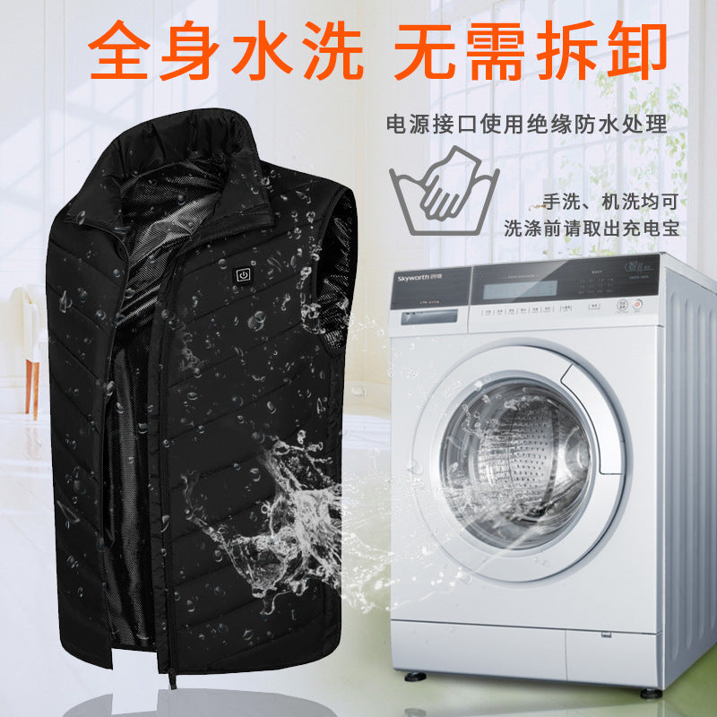 Hot in Stock, Multi-Zone Heating Vest, Men's Winter Heated Cotton Coat, Intelligent Constant Temperature Safety Electric Heating Suit Vest Wholesale