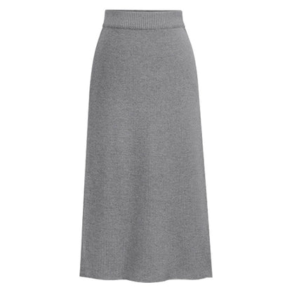 Skirt women's slimming mid-length plus size woolen skirt split hip skirt one-step skirt high waist long skirt 75cm