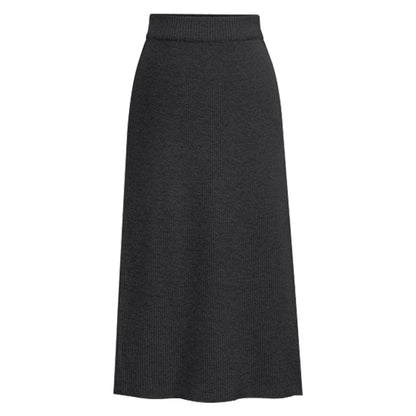 Skirt women's slimming mid-length plus size woolen skirt split hip skirt one-step skirt high waist long skirt 75cm