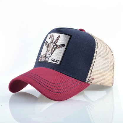 Summer sun hat retro cotton sun hat embroidered animal baseball cap net cap cap trucker cap