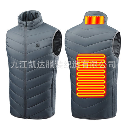 Hot in Stock, Multi-Zone Heating Vest, Men's Winter Heated Cotton Coat, Intelligent Constant Temperature Safety Electric Heating Suit Vest Wholesale