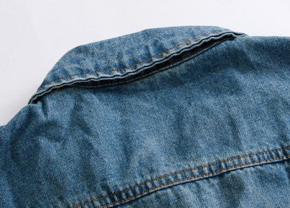 Men's Ripped Denim Vest Spring Summer Autumn Korean Men's Foreign Trade Waistcoat Slim-fit Vest Top