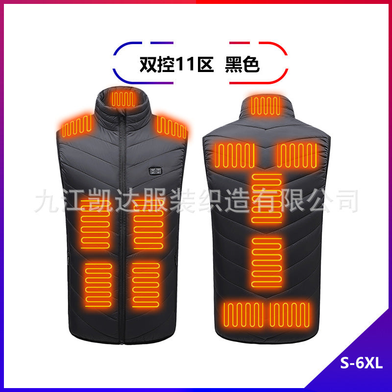Hot in Stock, Multi-Zone Heating Vest, Men's Winter Heated Cotton Coat, Intelligent Constant Temperature Safety Electric Heating Suit Vest Wholesale