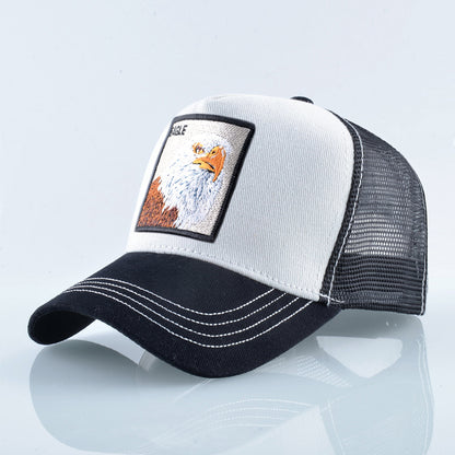 Summer sun hat retro cotton sun hat embroidered animal baseball cap net cap cap trucker cap