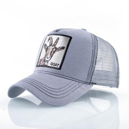 Summer sun hat retro cotton sun hat embroidered animal baseball cap net cap cap trucker cap
