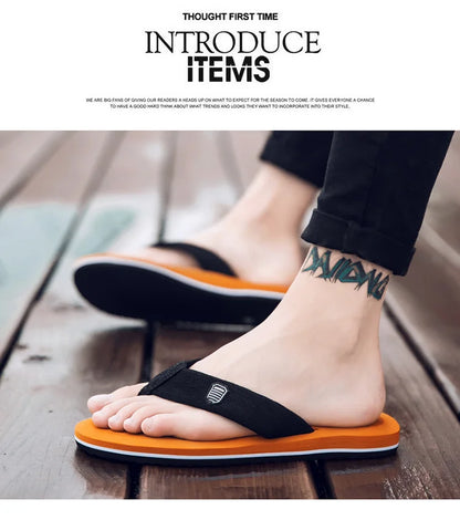 Factory wholesale summer men's beach shoes flip-flops leisure trend sandals wholesale pinch feet non-slip foreign trade explosions