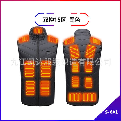 Hot in Stock, Multi-Zone Heating Vest, Men's Winter Heated Cotton Coat, Intelligent Constant Temperature Safety Electric Heating Suit Vest Wholesale