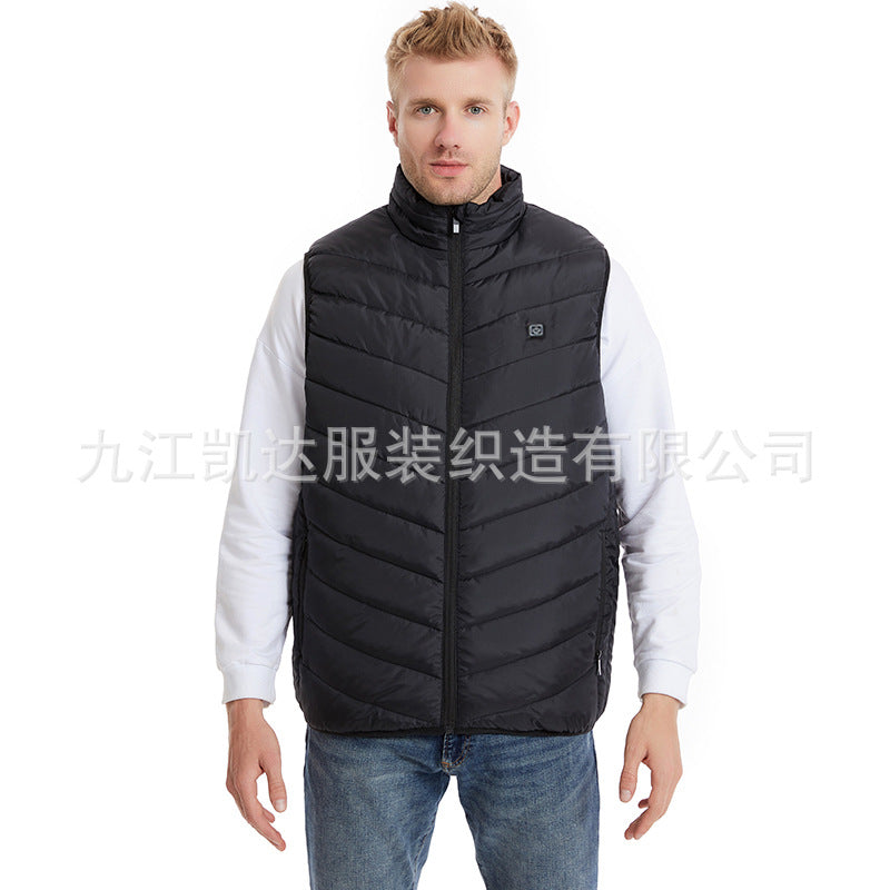 Hot in Stock, Multi-Zone Heating Vest, Men's Winter Heated Cotton Coat, Intelligent Constant Temperature Safety Electric Heating Suit Vest Wholesale