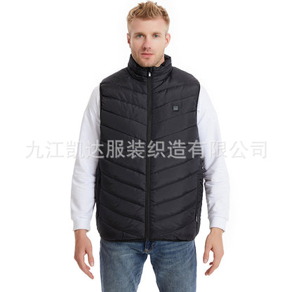 Hot in Stock, Multi-Zone Heating Vest, Men's Winter Heated Cotton Coat, Intelligent Constant Temperature Safety Electric Heating Suit Vest Wholesale