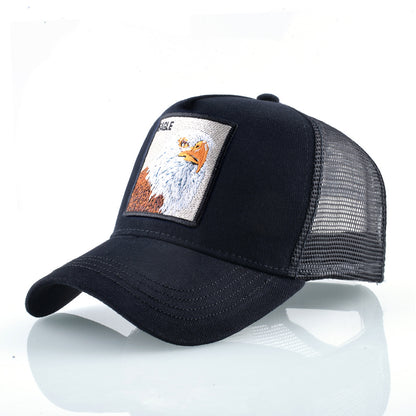 Summer sun hat retro cotton sun hat embroidered animal baseball cap net cap cap trucker cap