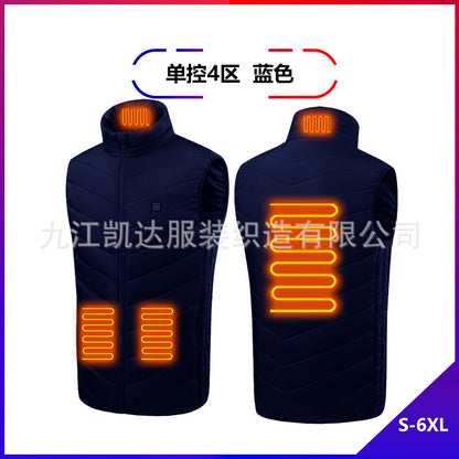 Hot in Stock, Multi-Zone Heating Vest, Men's Winter Heated Cotton Coat, Intelligent Constant Temperature Safety Electric Heating Suit Vest Wholesale