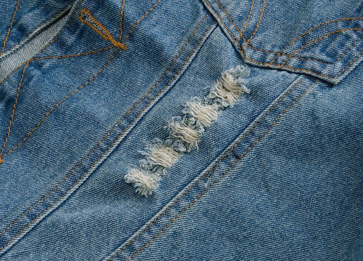 Men's Ripped Denim Vest Spring Summer Autumn Korean Men's Foreign Trade Waistcoat Slim-fit Vest Top