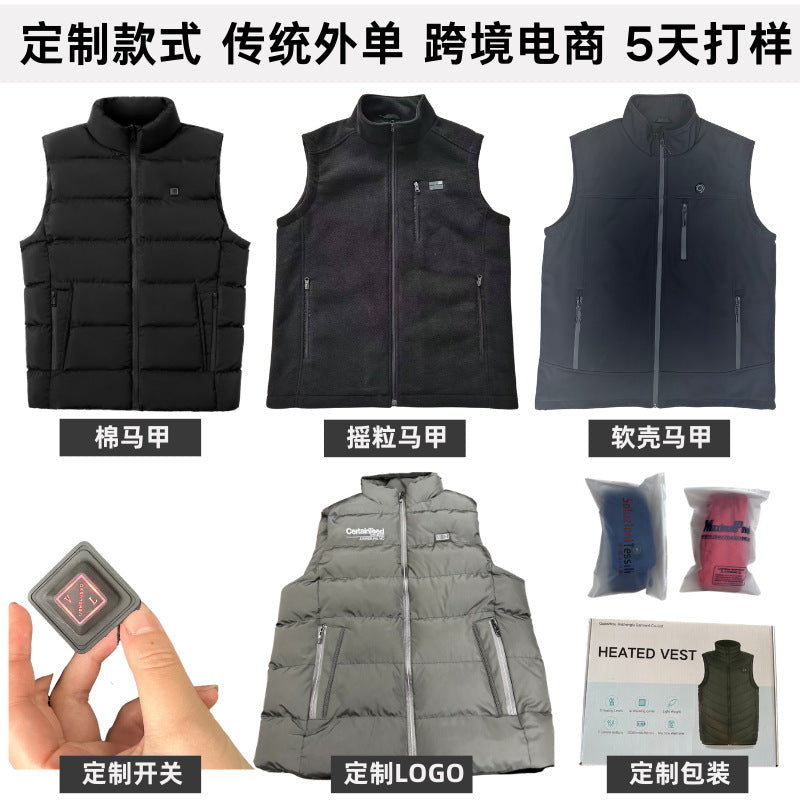 Hot in Stock, Multi-Zone Heating Vest, Men's Winter Heated Cotton Coat, Intelligent Constant Temperature Safety Electric Heating Suit Vest Wholesale