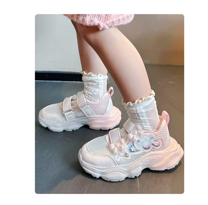 Girls' Shoes 2026 Summer New Style Children's Sports Sandals for Older Kids Breathable Mesh Beach Shoes Hollow Casual Shoes
