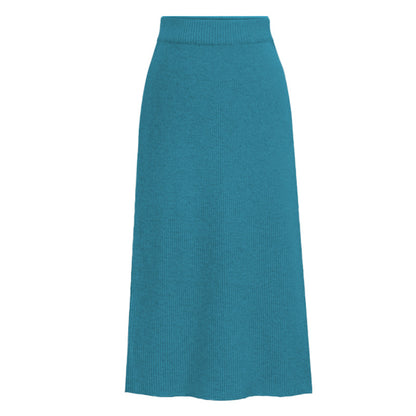 Skirt women's slimming mid-length plus size woolen skirt split hip skirt one-step skirt high waist long skirt 75cm