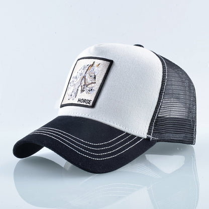 Summer sun hat retro cotton sun hat embroidered animal baseball cap net cap cap trucker cap
