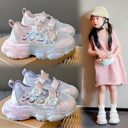 Girls' Shoes 2026 Summer New Style Children's Sports Sandals for Older Kids Breathable Mesh Beach Shoes Hollow Casual Shoes