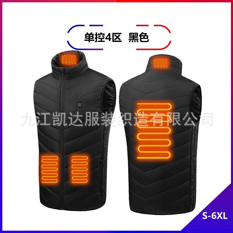 Hot in Stock, Multi-Zone Heating Vest, Men's Winter Heated Cotton Coat, Intelligent Constant Temperature Safety Electric Heating Suit Vest Wholesale