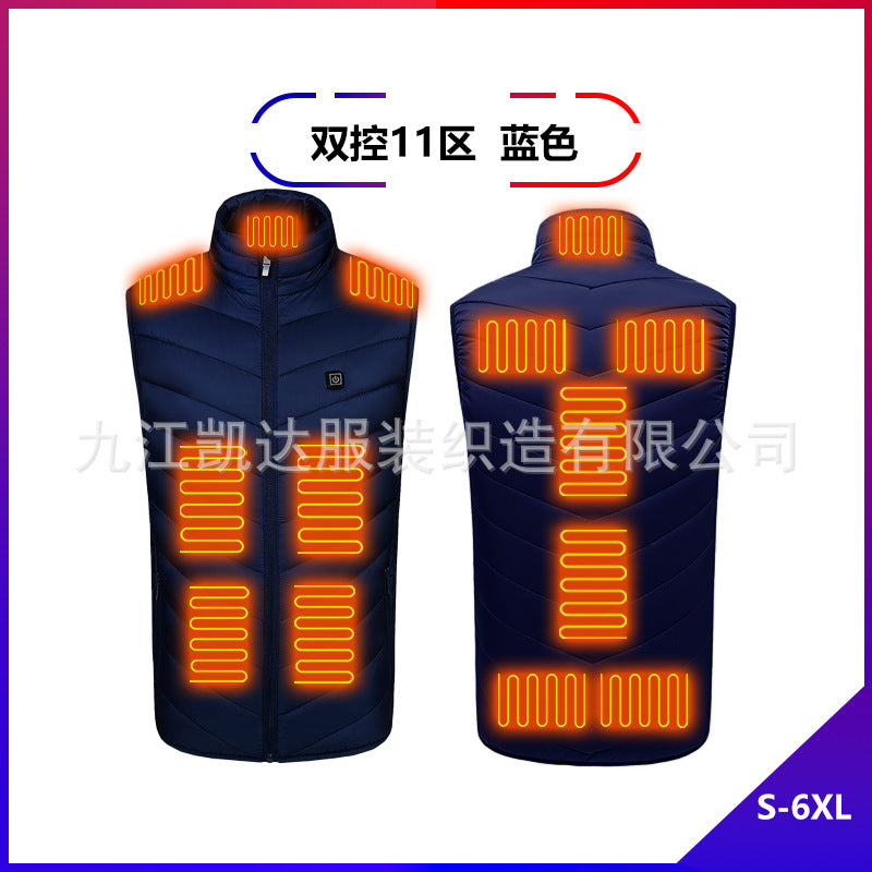 Hot in Stock, Multi-Zone Heating Vest, Men's Winter Heated Cotton Coat, Intelligent Constant Temperature Safety Electric Heating Suit Vest Wholesale