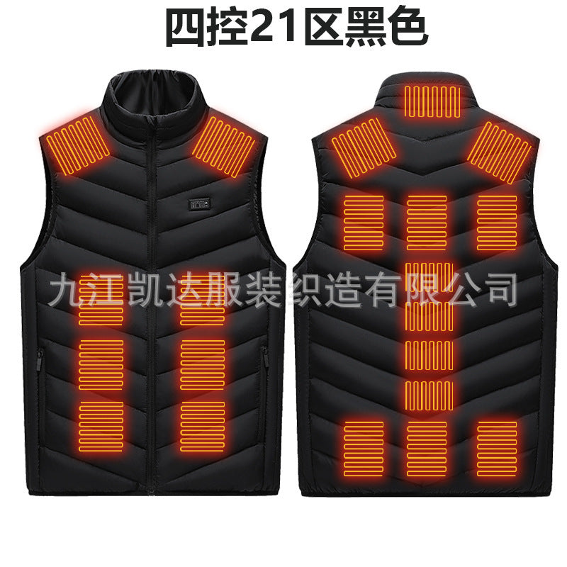 Hot in Stock, Multi-Zone Heating Vest, Men's Winter Heated Cotton Coat, Intelligent Constant Temperature Safety Electric Heating Suit Vest Wholesale