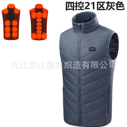 Hot in Stock, Multi-Zone Heating Vest, Men's Winter Heated Cotton Coat, Intelligent Constant Temperature Safety Electric Heating Suit Vest Wholesale