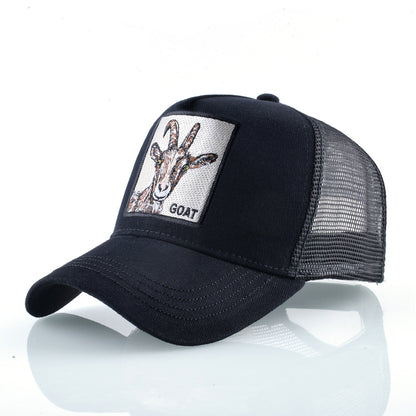 Summer sun hat retro cotton sun hat embroidered animal baseball cap net cap cap trucker cap
