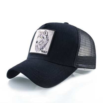 Summer sun hat retro cotton sun hat embroidered animal baseball cap net cap cap trucker cap