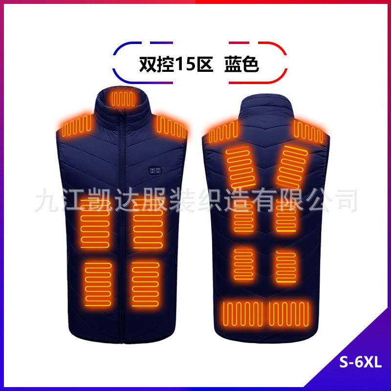 Hot in Stock, Multi-Zone Heating Vest, Men's Winter Heated Cotton Coat, Intelligent Constant Temperature Safety Electric Heating Suit Vest Wholesale