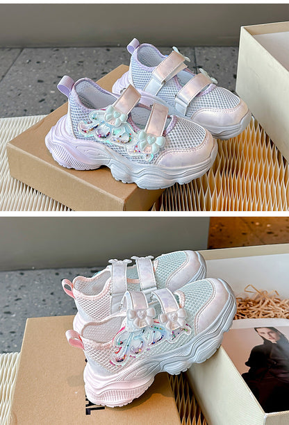 Girls' Shoes 2026 Summer New Style Children's Sports Sandals for Older Kids Breathable Mesh Beach Shoes Hollow Casual Shoes