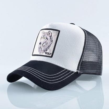 Summer sun hat retro cotton sun hat embroidered animal baseball cap net cap cap trucker cap