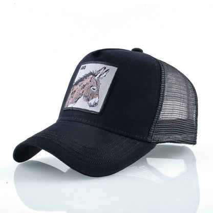 Summer sun hat retro cotton sun hat embroidered animal baseball cap net cap cap trucker cap