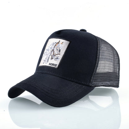 Summer sun hat retro cotton sun hat embroidered animal baseball cap net cap cap trucker cap