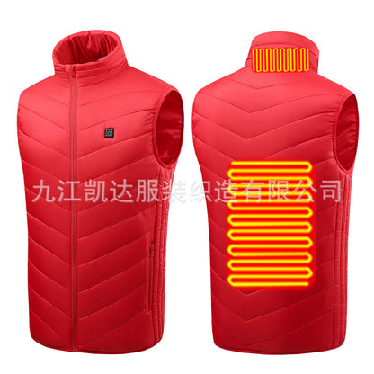 Hot in Stock, Multi-Zone Heating Vest, Men's Winter Heated Cotton Coat, Intelligent Constant Temperature Safety Electric Heating Suit Vest Wholesale