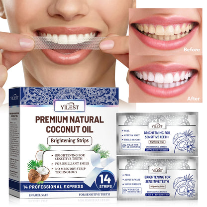 Teeth Whitening Strips Improve Dental Yellowing Mint Oral Hygiene Cleaning Gel Teeth Bright Stain for Lasting Bright Smile 14PCS