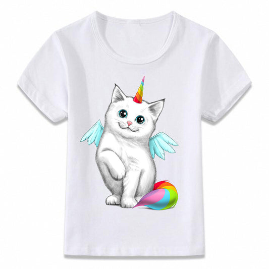 Unicorn Cat and Pug T-Shirt for Kids (Summer Wear)